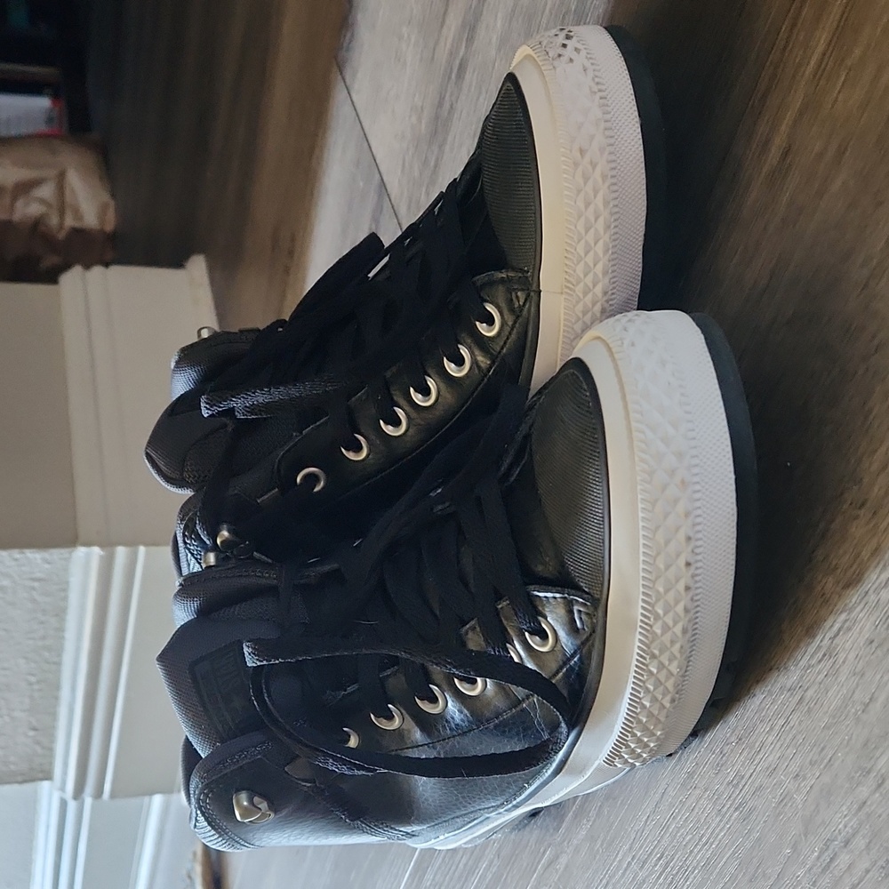Mens Leather Converse Hi-Tops